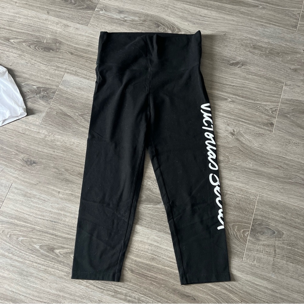 Victoria's Secret Black Kids Leggings with White Logo